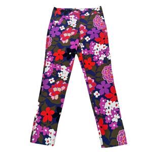 Trina Turk Moss Greenhouse Floral Ladybug Print Ankle Pants Sz 00